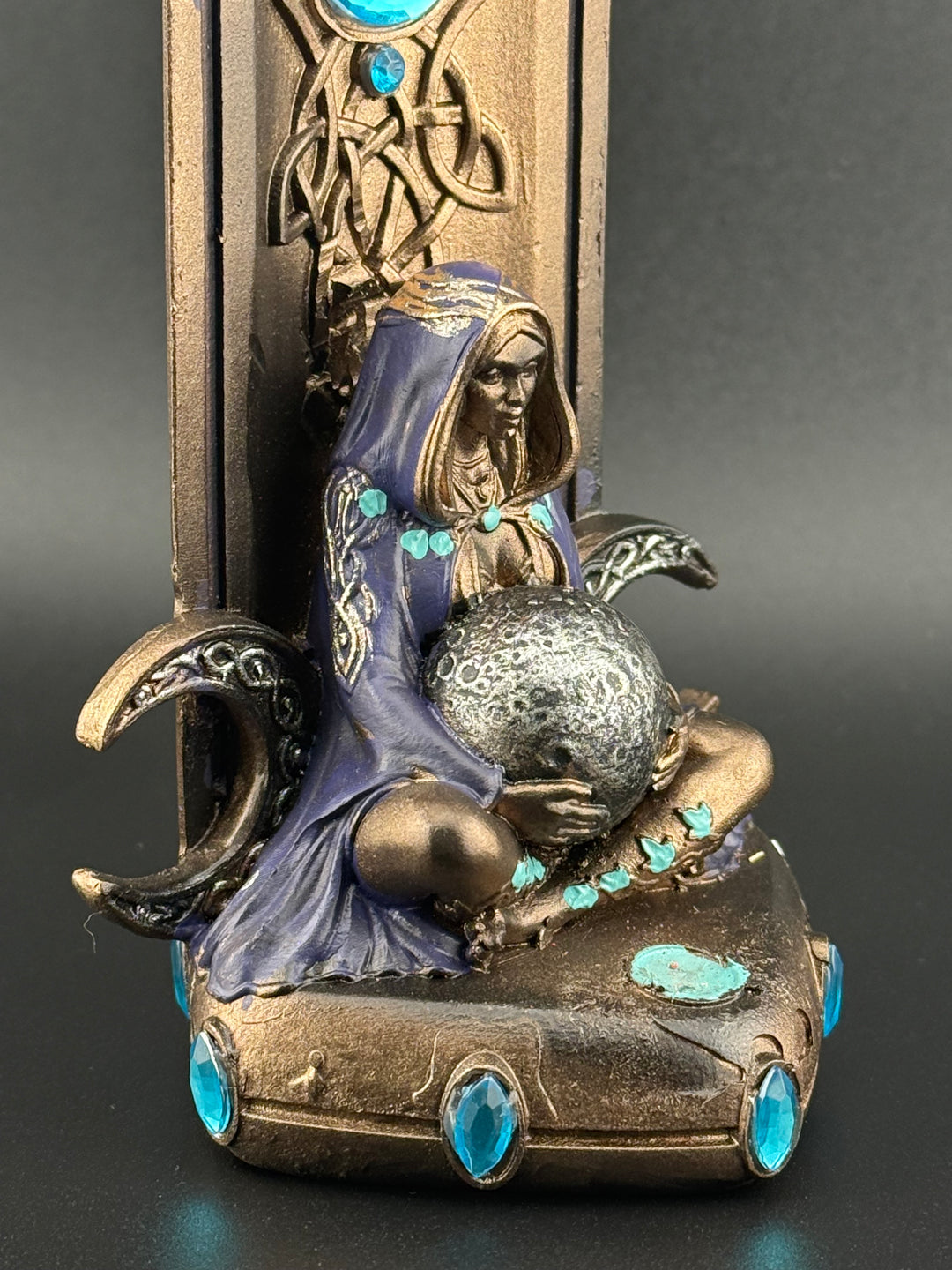 Hand-Painted Triple Moon Goddess Incense Holder (Nemesis Now)