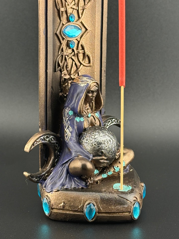 Hand-Painted Triple Moon Goddess Incense Holder (Nemesis Now)