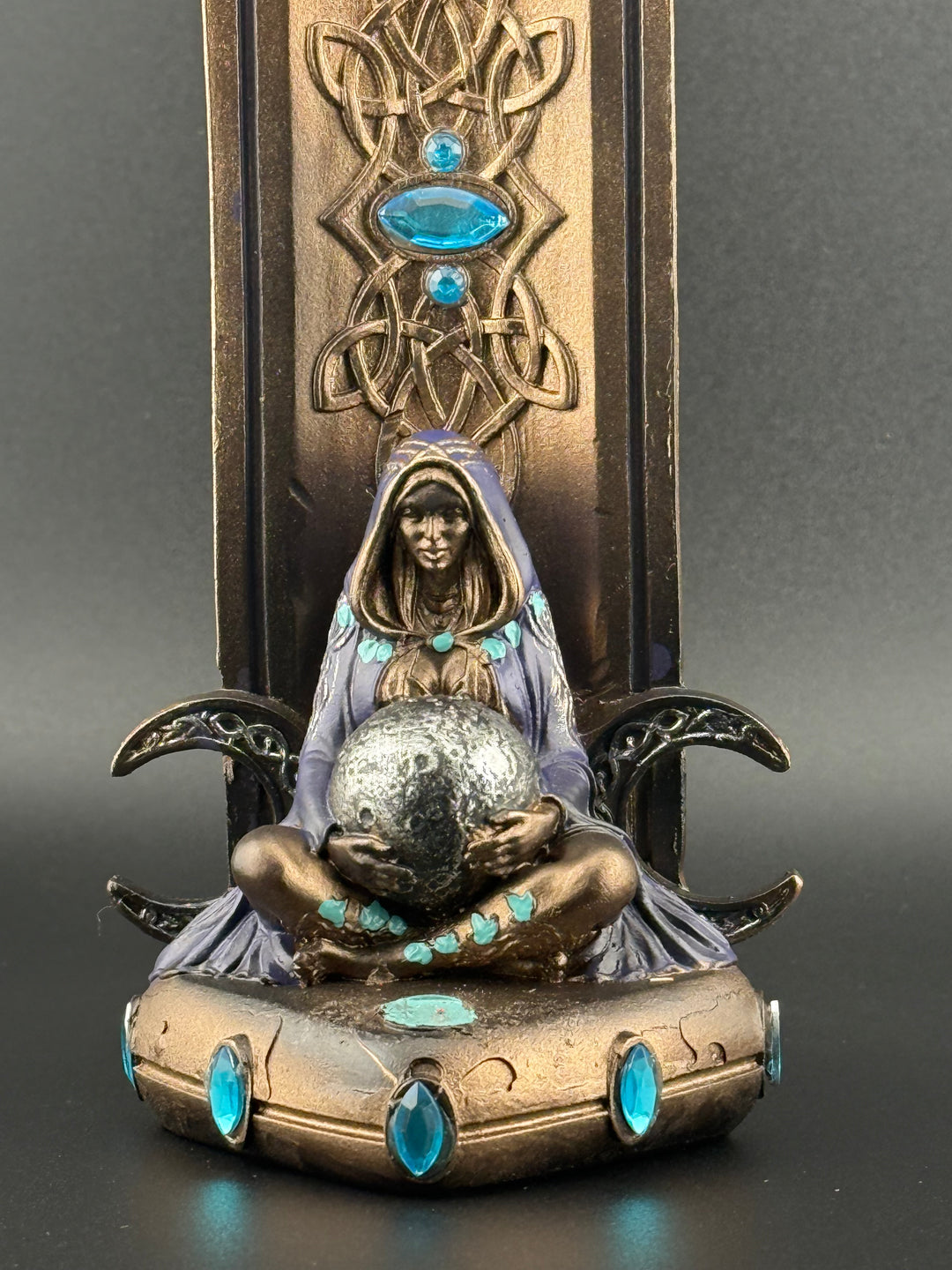 Hand-Painted Triple Moon Goddess Incense Holder (Nemesis Now)