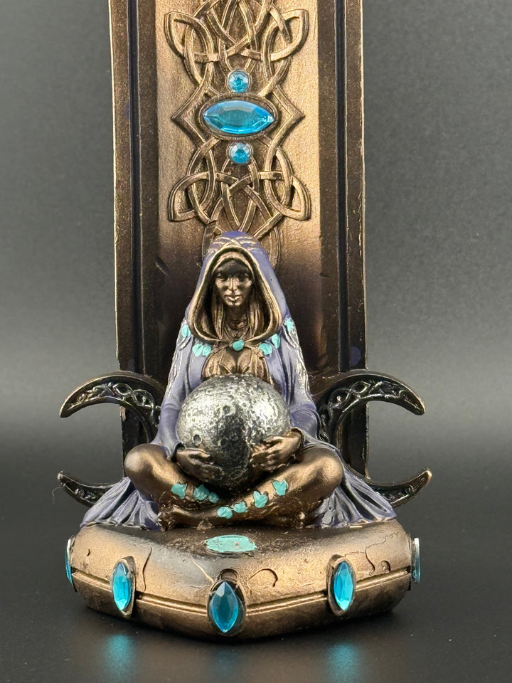 Hand-Painted Triple Moon Goddess Incense Holder (Nemesis Now)