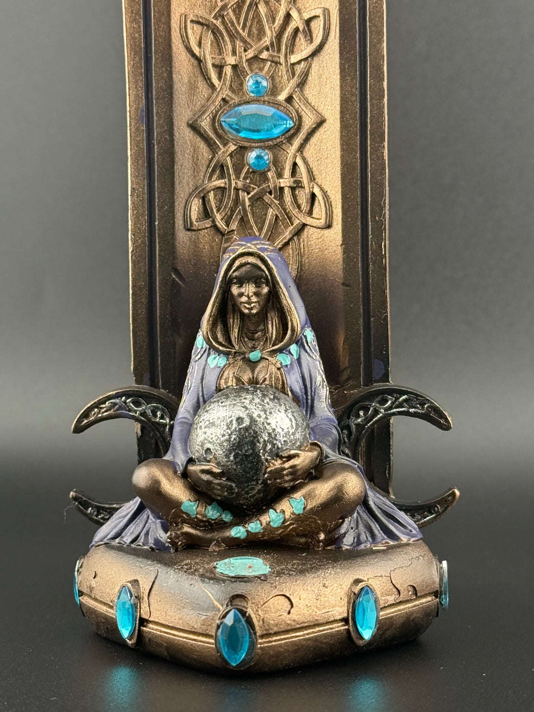 Hand-Painted Triple Moon Goddess Incense Holder (Nemesis Now)
