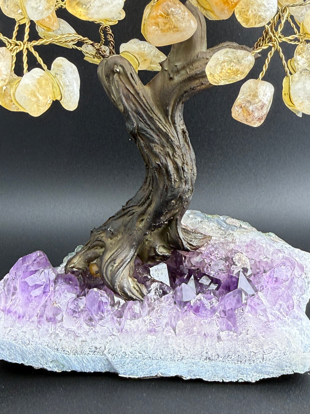 Authentic Brazilian Crystal Tree of Life on Amethyst Base - Citrine (Medium)