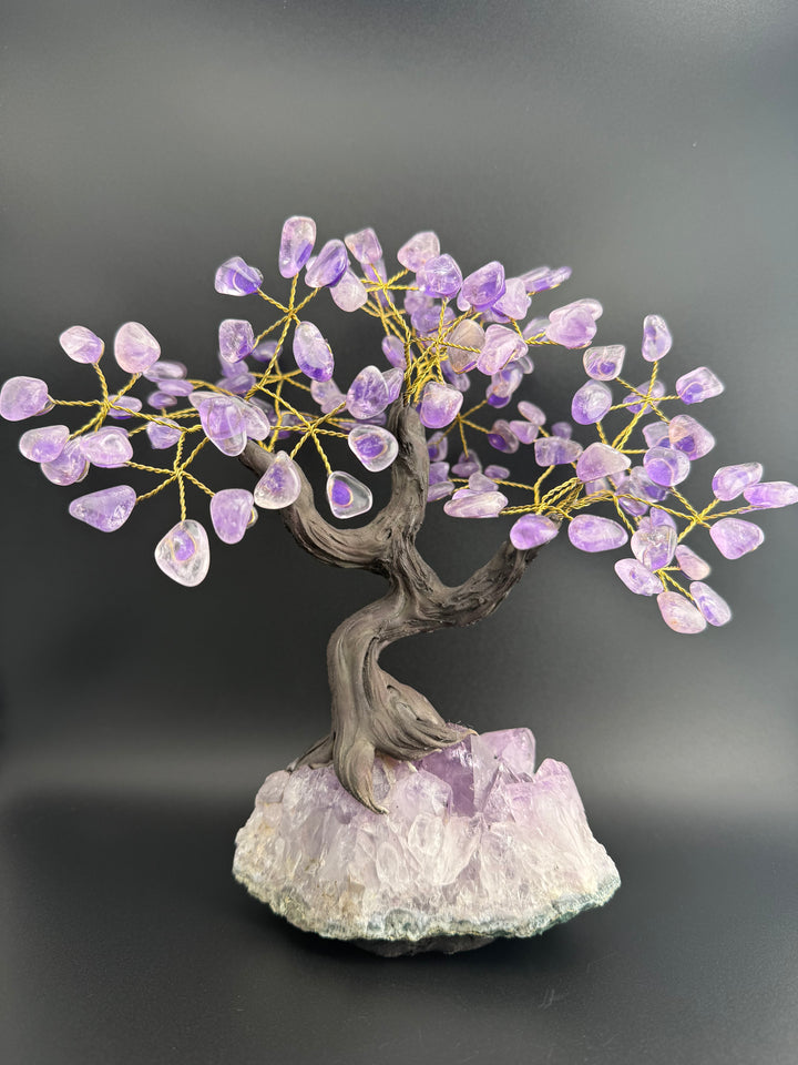 Authentic Brazilian Crystal Tree of Life on Amethyst Base (Large)