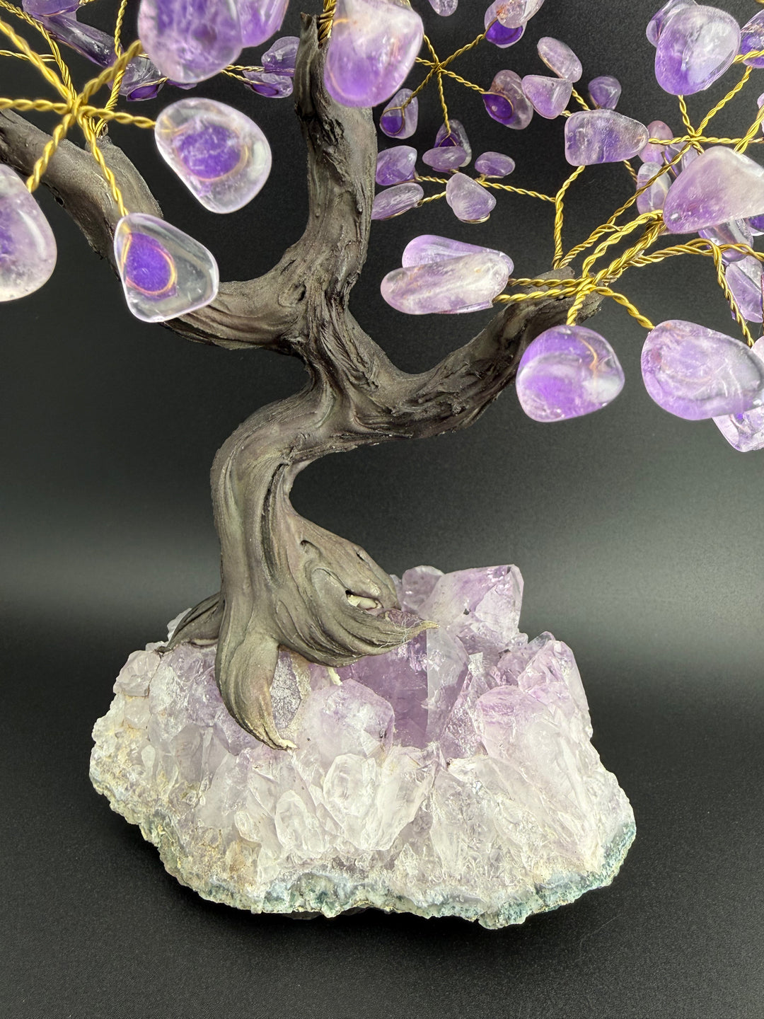 Authentic Brazilian Crystal Tree of Life on Amethyst Base (Large)