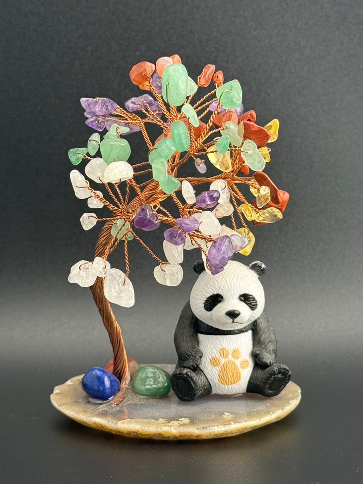 Peaceful Panda Crystal Tree of Life