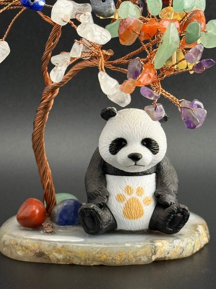 Peaceful Panda Crystal Tree of Life