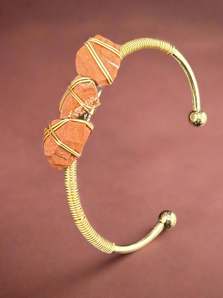 Natural Raw Crystals Cuff Bracelet