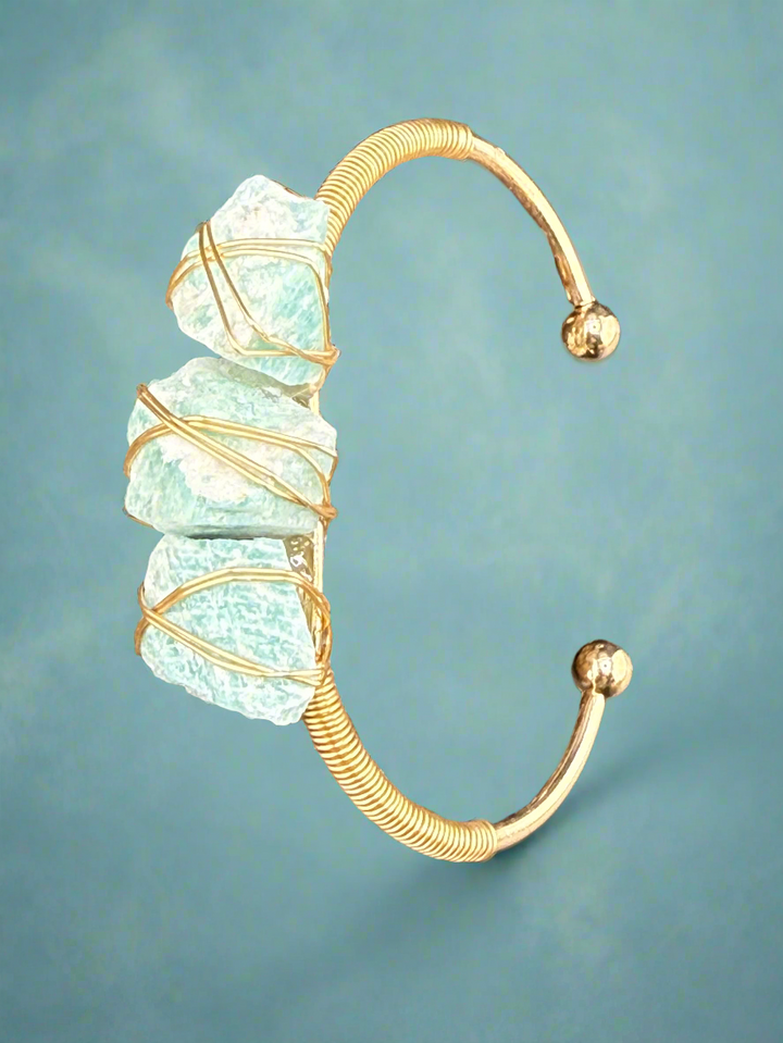 Natural Raw Crystals Cuff Bracelet