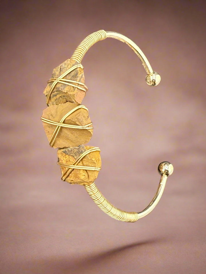 Natural Raw Crystals Cuff Bracelet