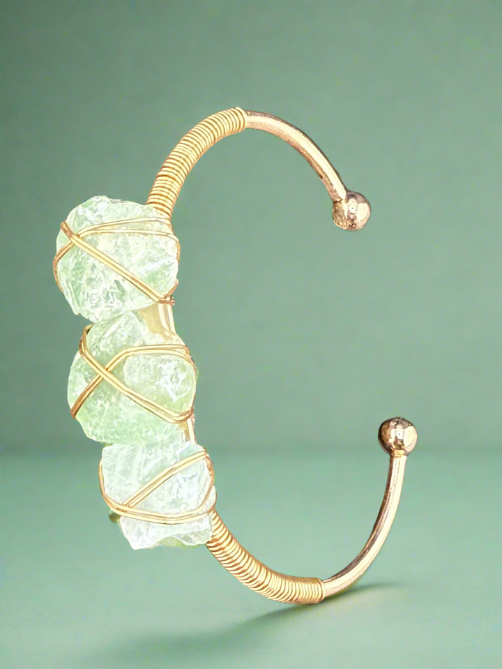 Natural Raw Crystals Cuff Bracelet