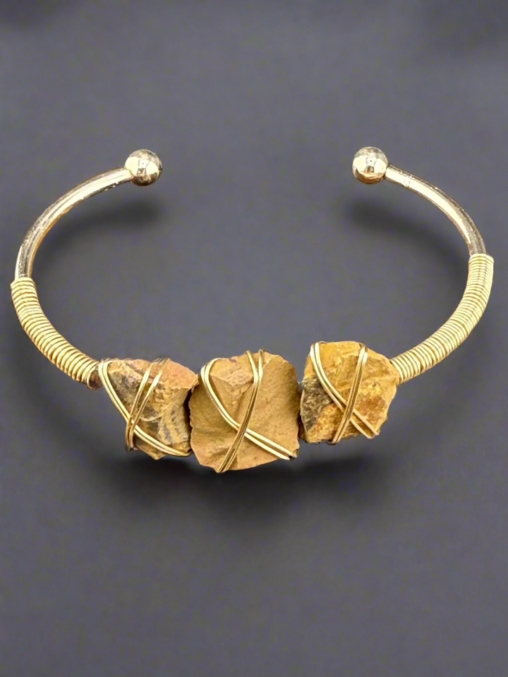 Natural Raw Crystals Cuff Bracelet
