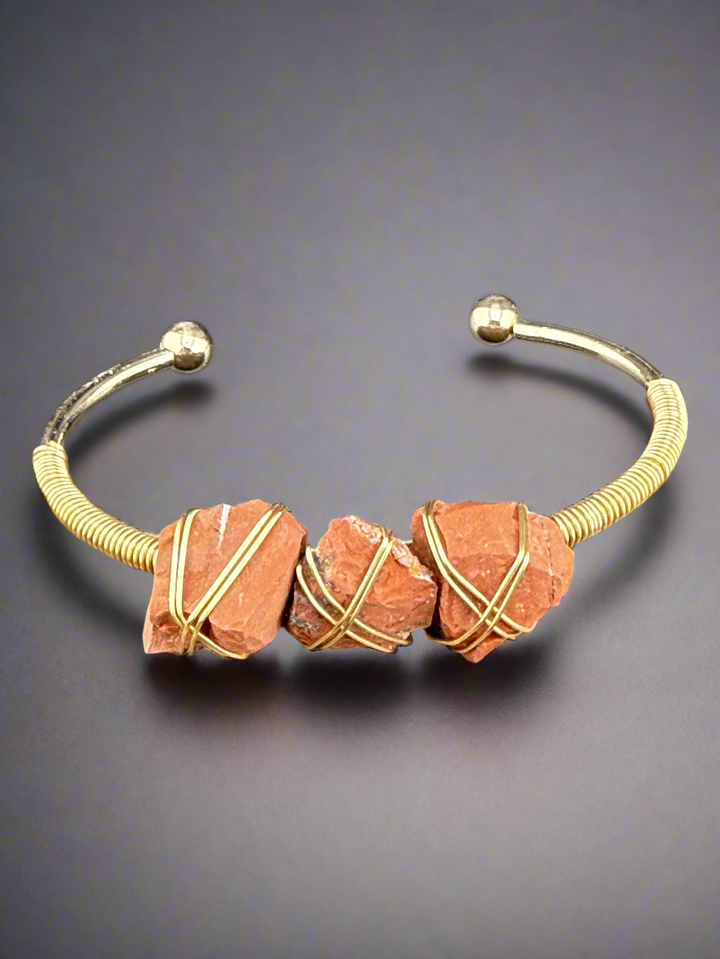 Natural Raw Crystals Cuff Bracelet