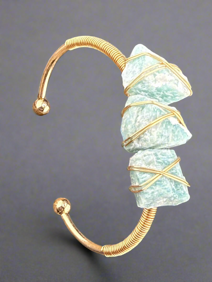 Natural Raw Crystals Cuff Bracelet