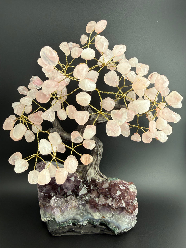 Authentic Brazilian Crystal Tree of Life on Amethyst Base (Large)