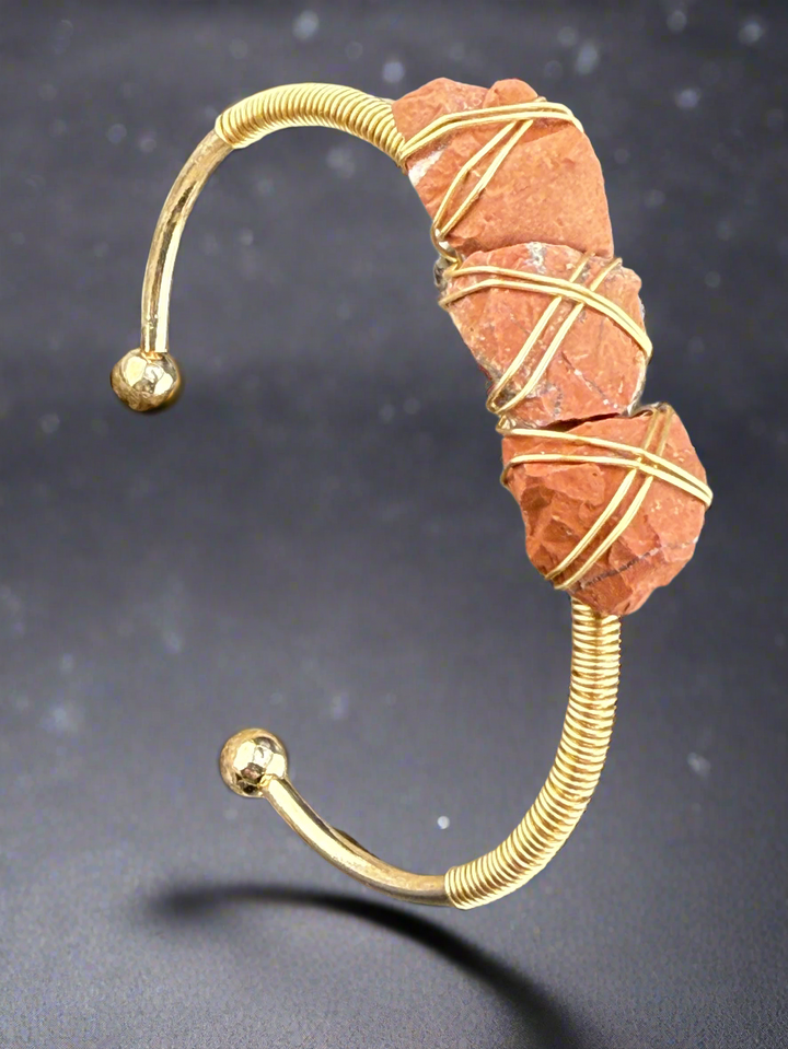 Natural Raw Crystals Cuff Bracelet