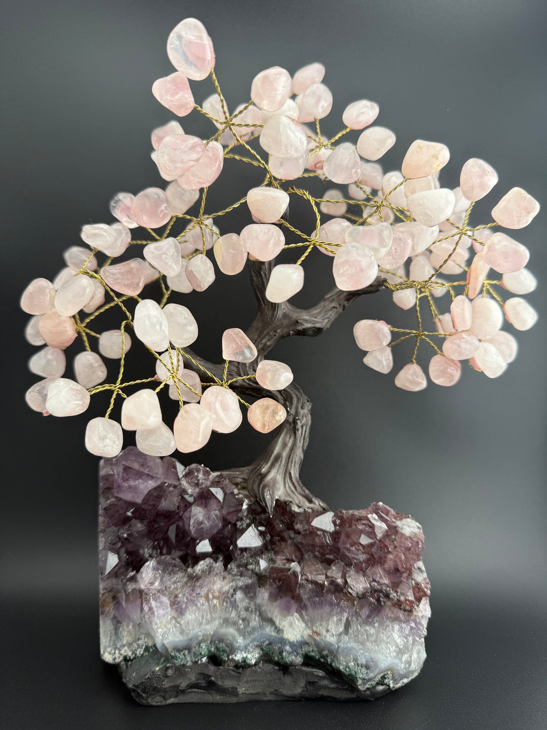 Authentic Brazilian Crystal Tree of Life on Amethyst Base (Large)