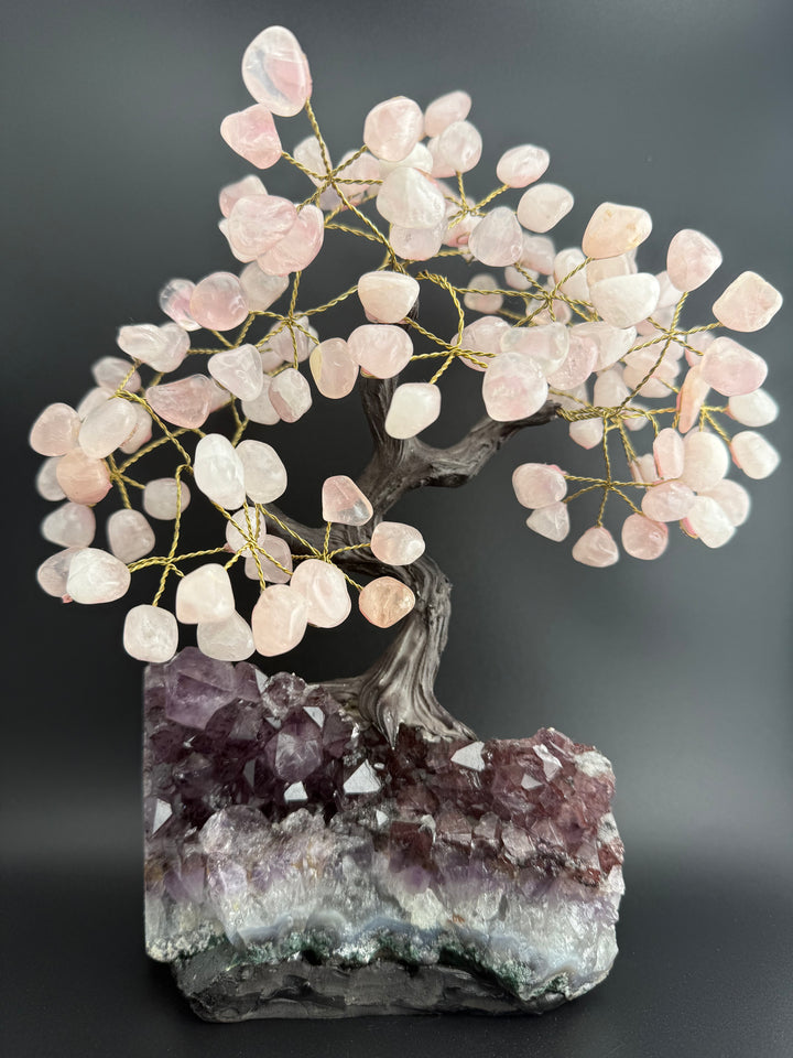 Authentic Brazilian Crystal Tree of Life on Amethyst Base (Large)