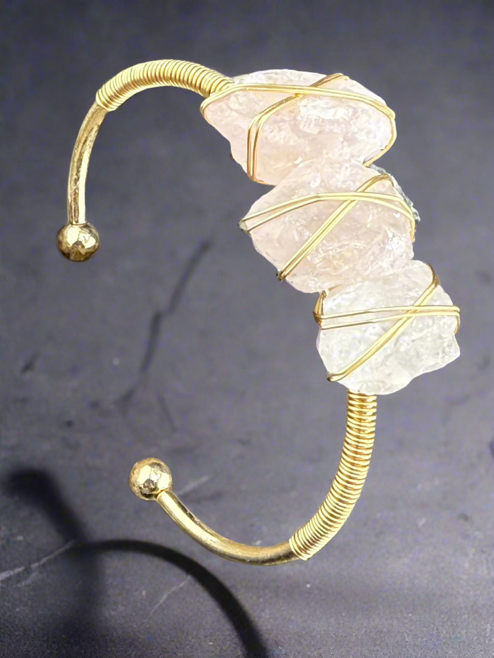 Natural Raw Crystals Cuff Bracelet