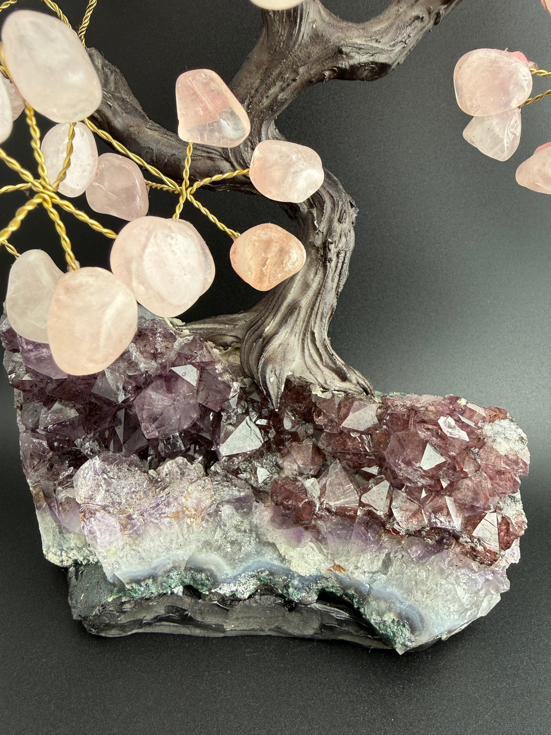 Authentic Brazilian Crystal Tree of Life on Amethyst Base (Large)