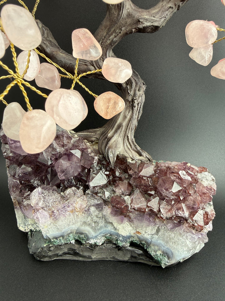 Authentic Brazilian Crystal Tree of Life on Amethyst Base (Large)