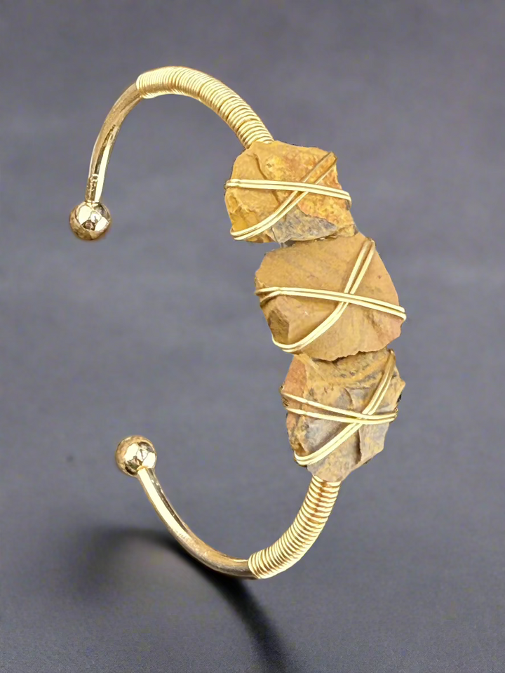 Natural Raw Crystals Cuff Bracelet