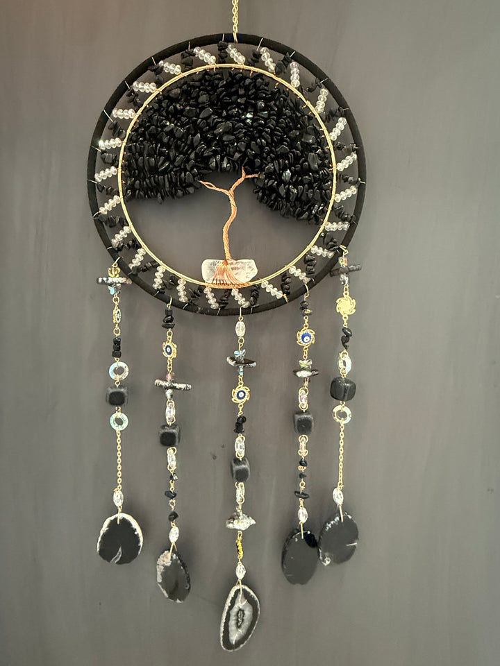 Obsidian Grounding & Protection Tree of Life Suncatcher (Extra Large)