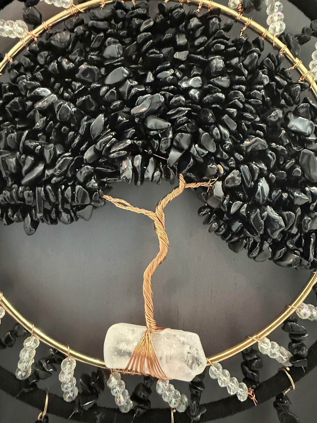 Obsidian Grounding & Protection Tree of Life Suncatcher (Extra Large)