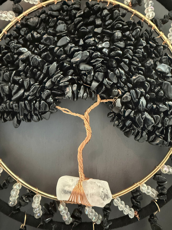 Obsidian Grounding & Protection Tree of Life Suncatcher (Extra Large)