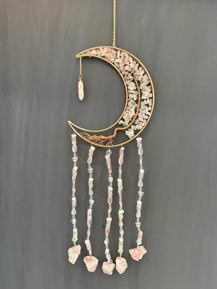 Rose Quartz Moon Sun Catcher