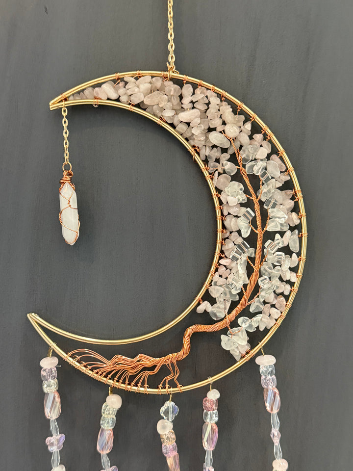 Rose Quartz Moon Sun Catcher