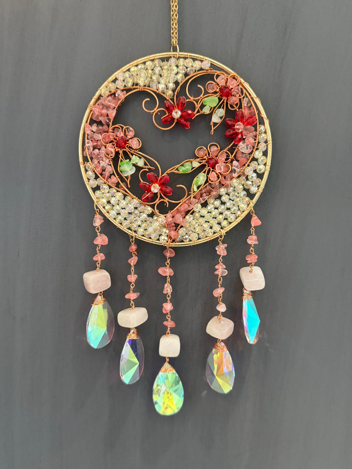 Eternal Love Crystal Heart Sun catcher