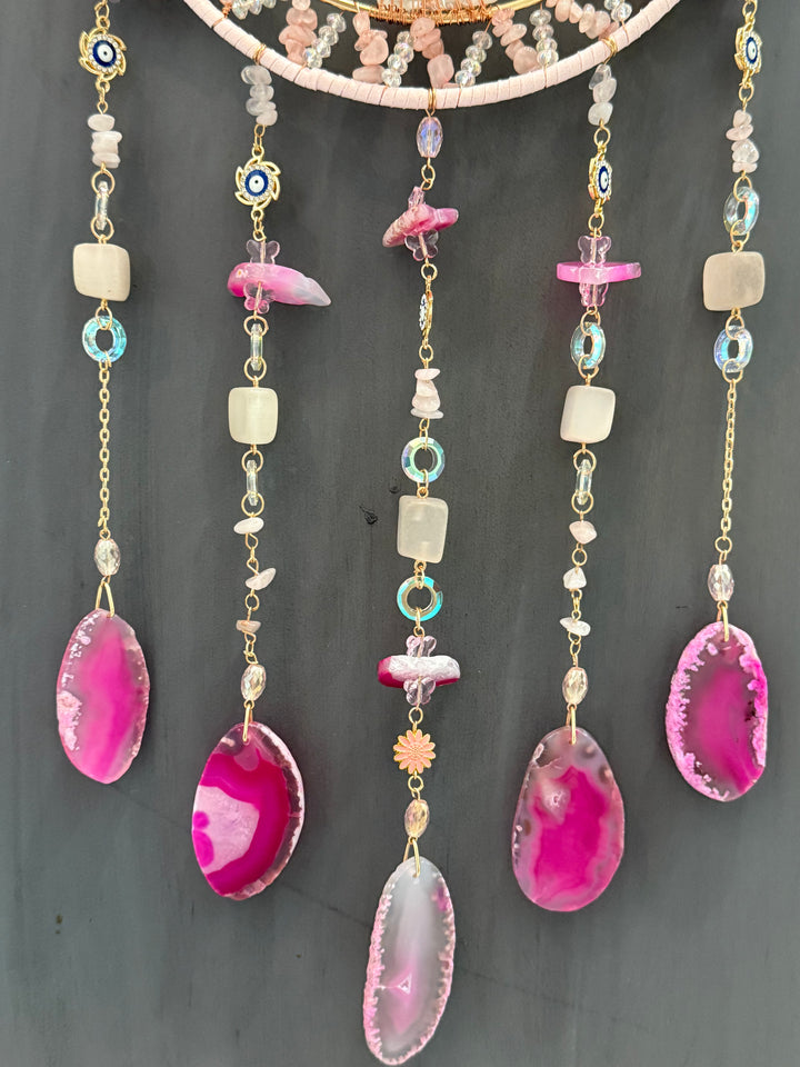 Rose Quartz Love & Harmony Tree of Life Suncatcher (Extra Large)