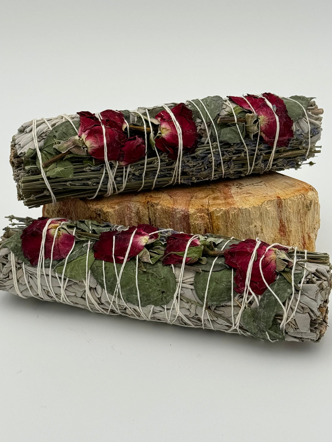 Serenity Blooms - 7" Sage Stick Infused with Red Roses, Lavender, and White Sage