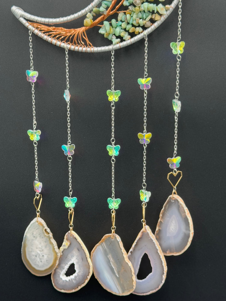 Lunar Dream & Sun catcher with Fluorite and Agate