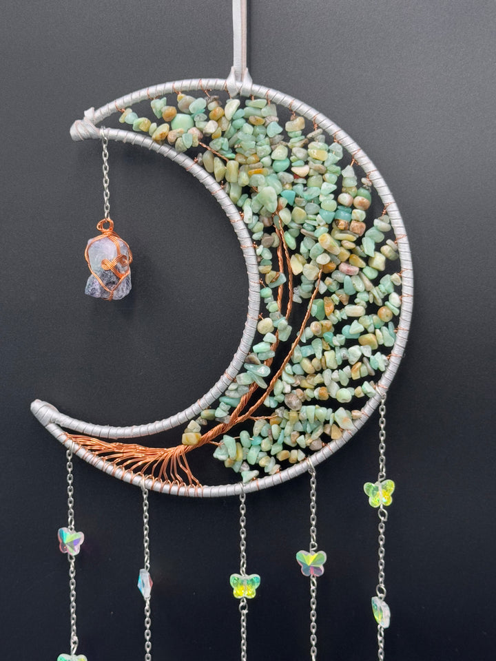 Lunar Dream & Sun catcher with Fluorite and Agate