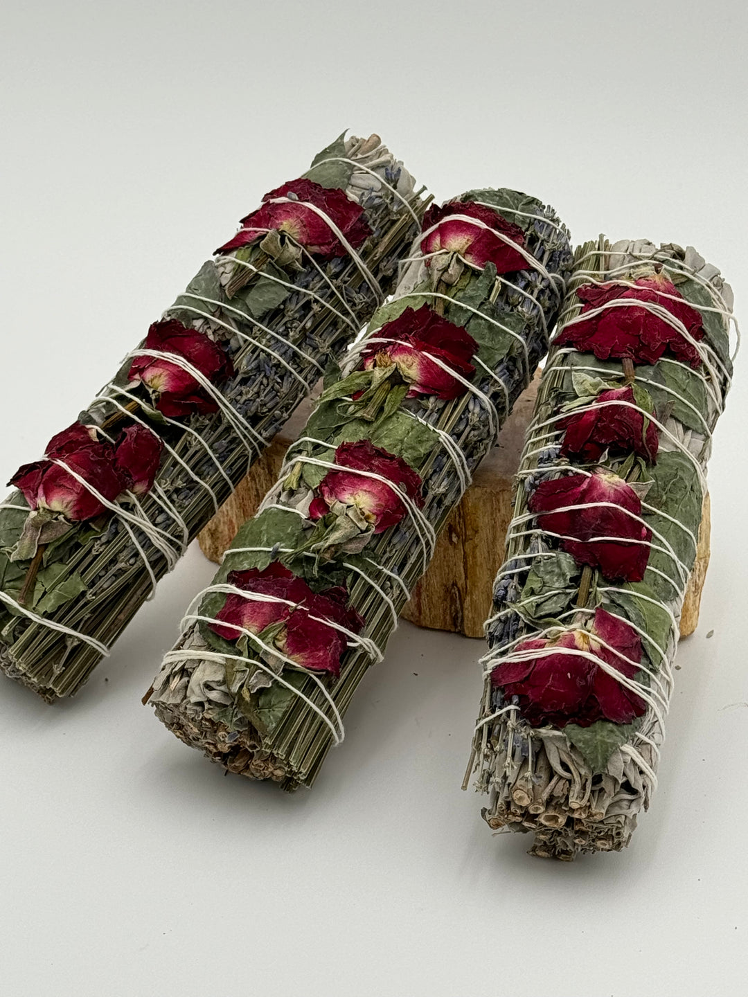 Serenity Blooms - 7" Sage Stick Infused with Red Roses, Lavender, and White Sage