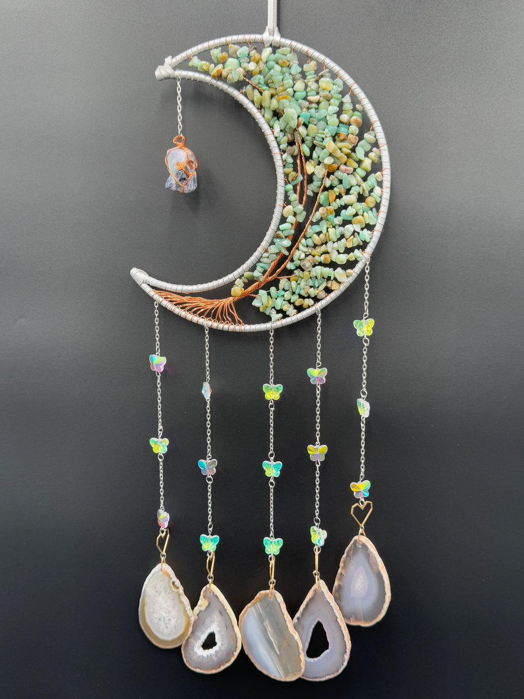 Lunar Dream & Sun catcher with Fluorite and Agate
