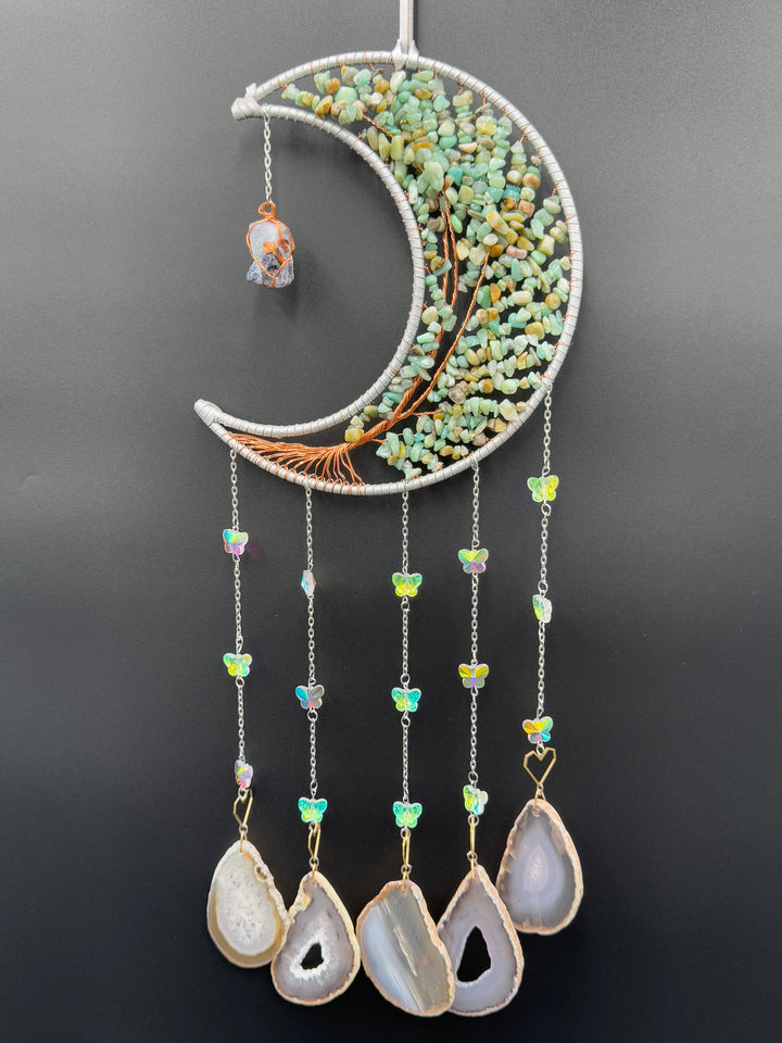 Lunar Dream & Sun catcher with Fluorite and Agate