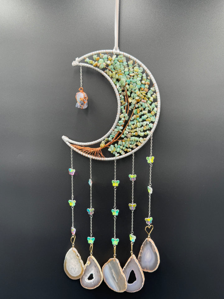 Lunar Dream & Sun catcher with Fluorite and Agate