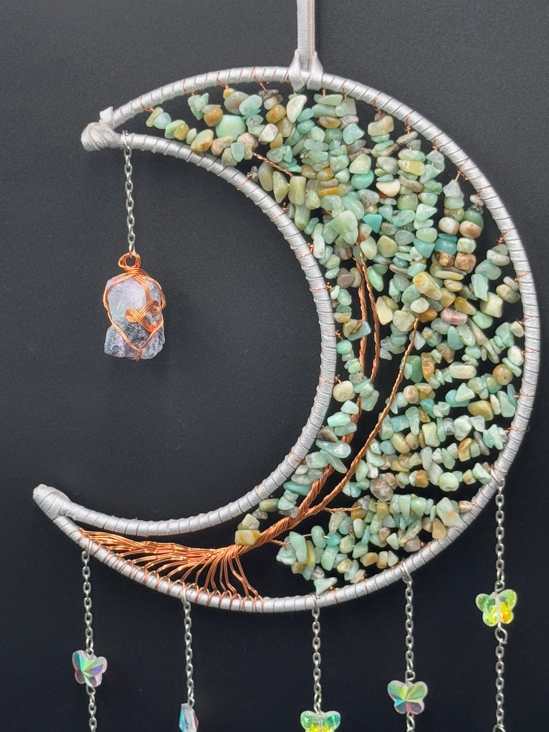Lunar Dream & Sun catcher with Fluorite and Agate