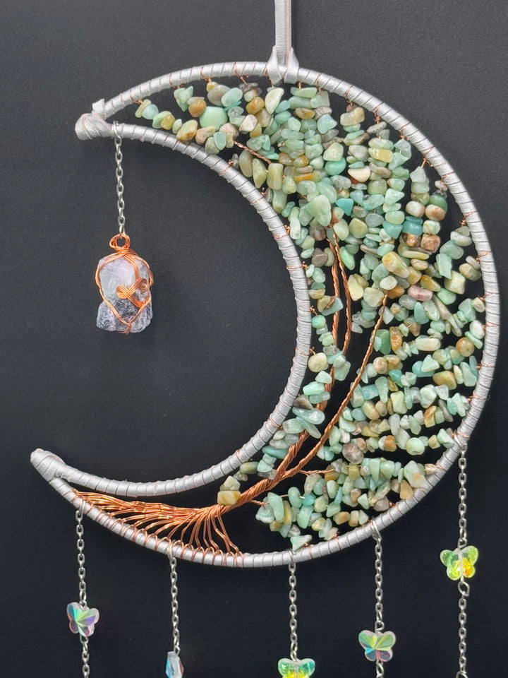 Lunar Dream & Sun catcher with Fluorite and Agate