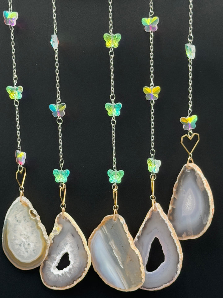 Lunar Dream & Sun catcher with Fluorite and Agate