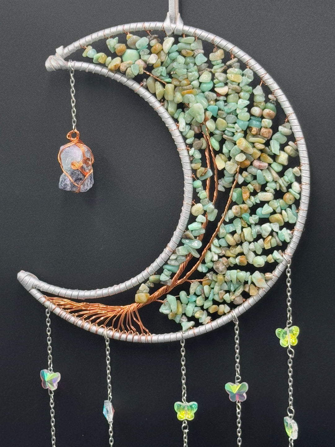 Lunar Dream & Sun catcher with Fluorite and Agate