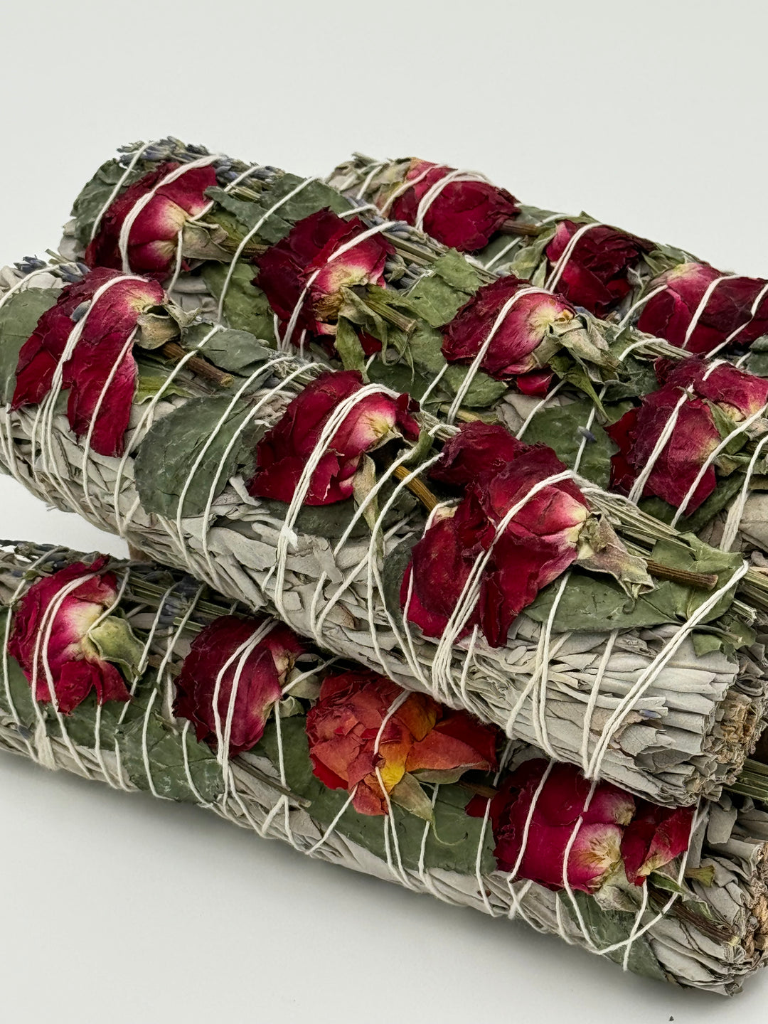 Serenity Blooms - 7" Sage Stick Infused with Red Roses, Lavender, and White Sage