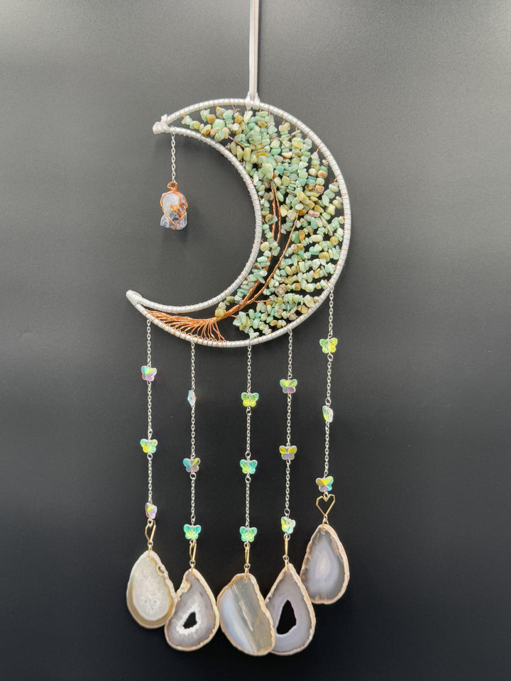 Lunar Dream & Sun catcher with Fluorite and Agate