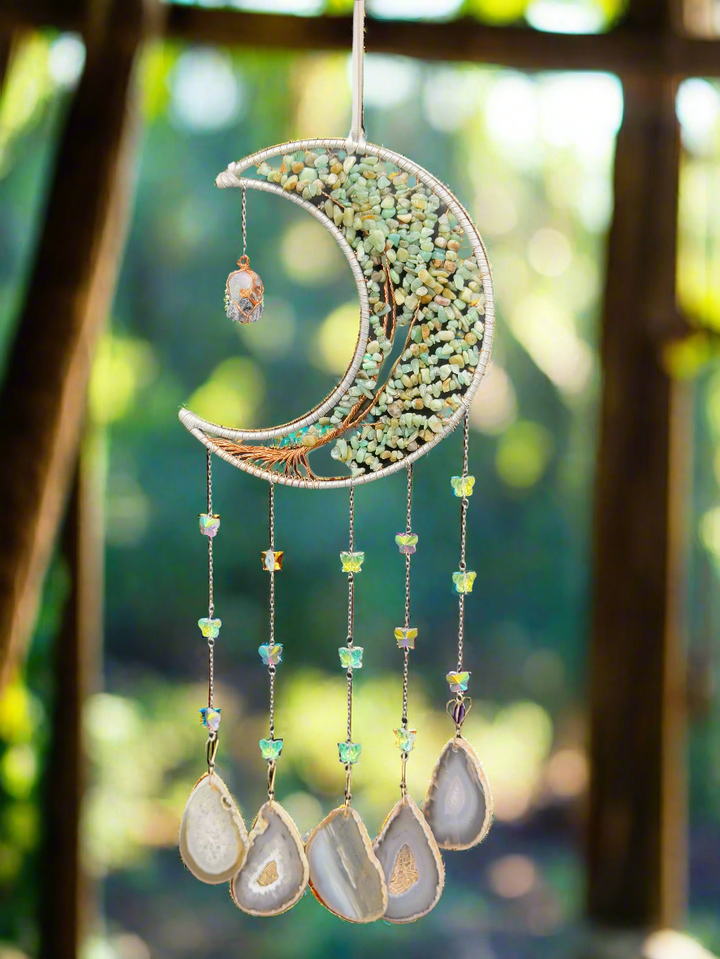 Lunar Dream & Sun catcher with Fluorite and Agate