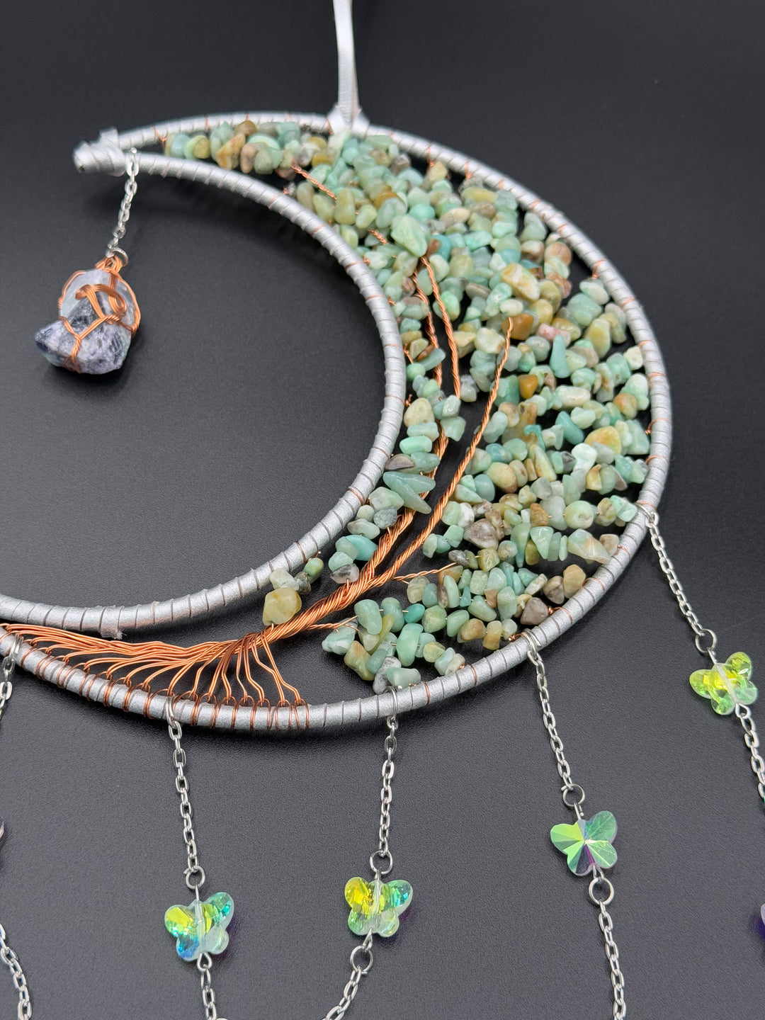 Lunar Dream & Sun catcher with Fluorite and Agate