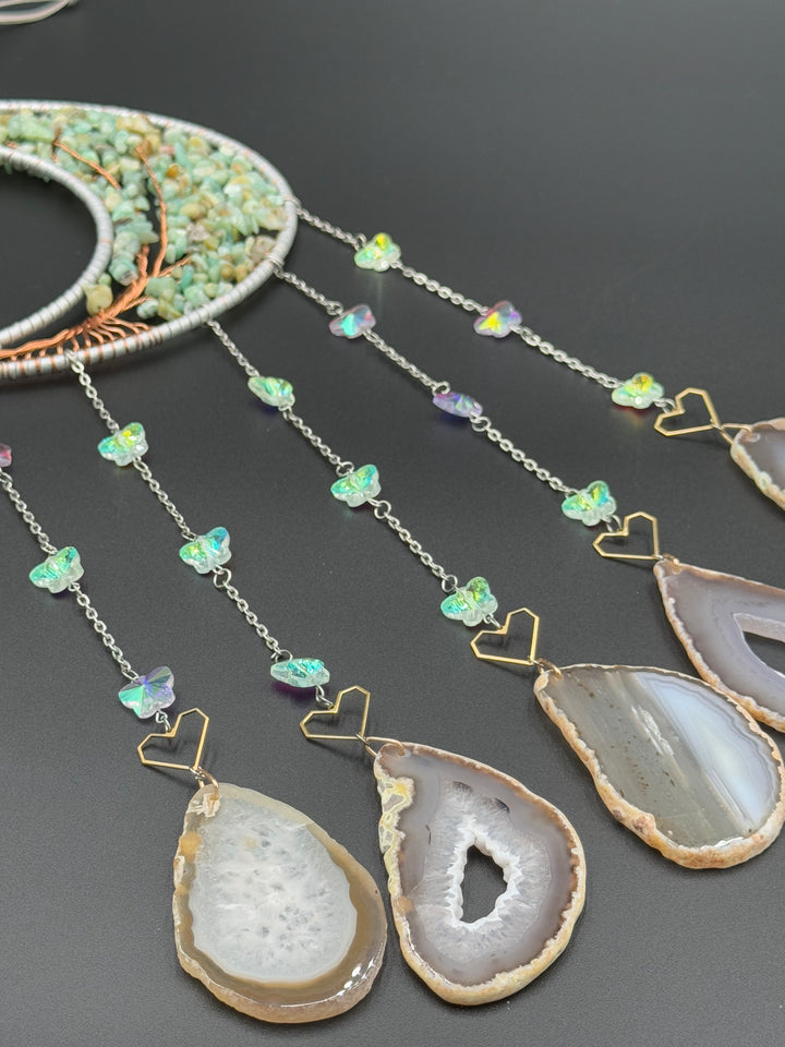 Lunar Dream & Sun catcher with Fluorite and Agate