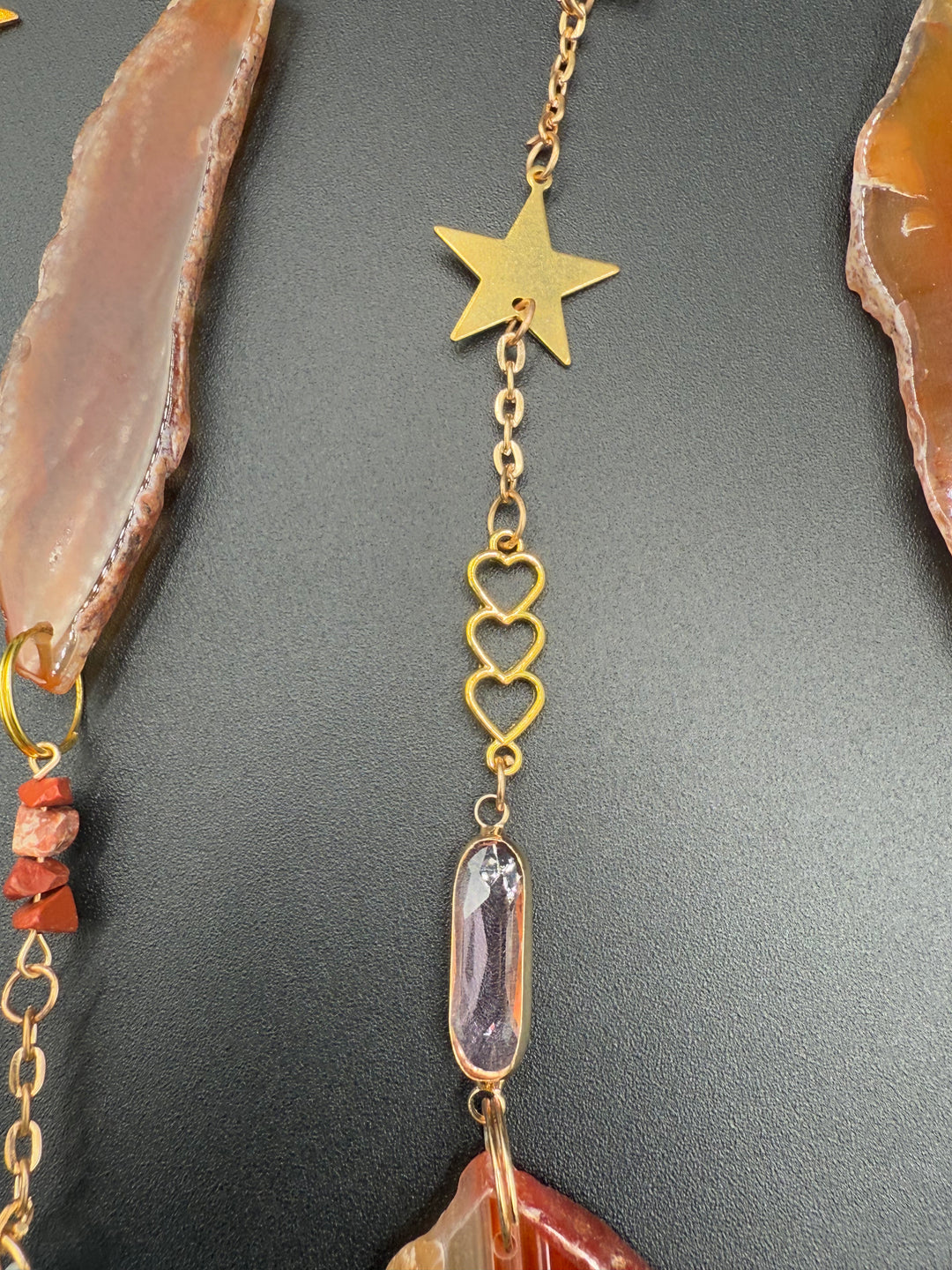 Golden Radiance Red Jasper Moon Dream Catcher-Sun Catcher