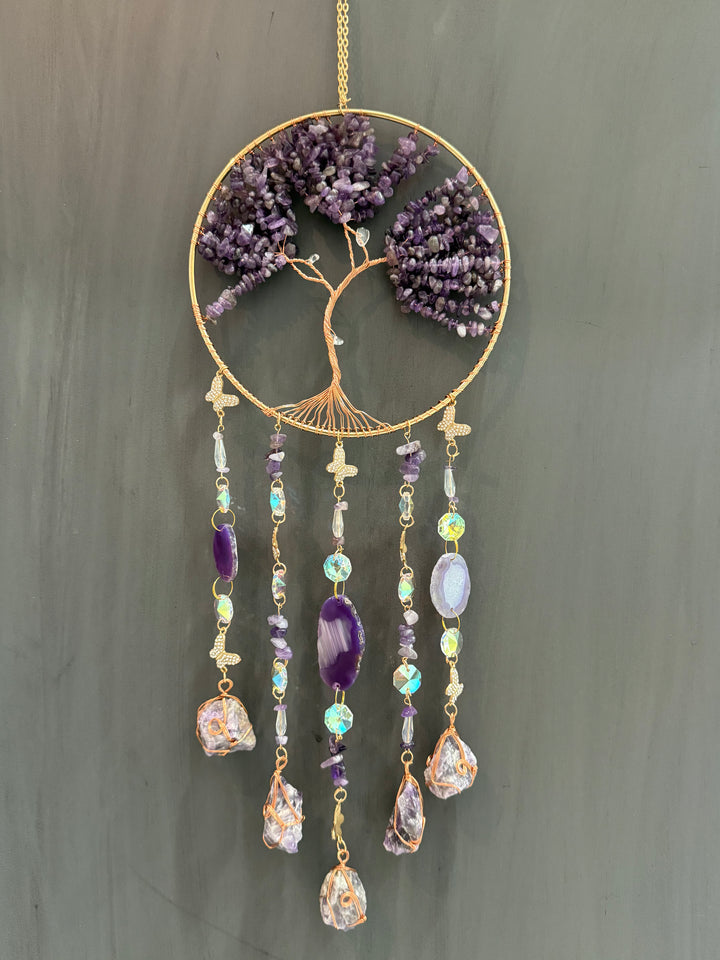 Amethyst Tree of Life Butterfly Sun Catcher